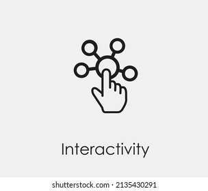 Minimal line art touchpoint icon. Editable vector illustration representing interaction, UI, or connection. Suitable for UX design, marketing, or communication concepts.