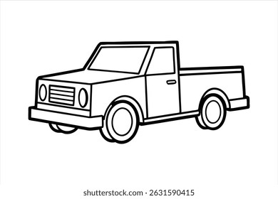 Minimal line art truck vector icon for delivery, logistics, and transportation concepts. Ideal for digital design, UI, branding, and commercial illustrations on clean white background.