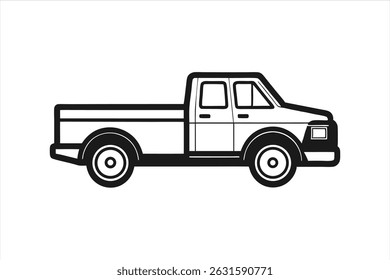 Minimal line art truck vector icon for delivery, logistics, and transportation concepts. Ideal for digital design, UI, branding, and commercial illustrations on clean white background.