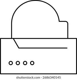 Minimal Line Art Vector Icon Representing Receipt Printing, POS Transaction, and E-commerce Service
