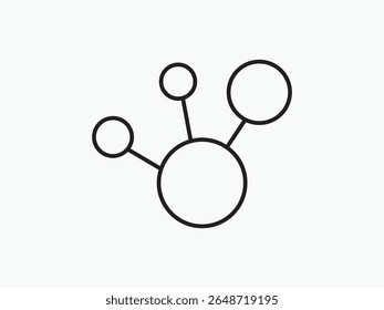 Minimaler Zeilenart-Vektor eines Freigabesymbols oder Netzwerkverbindungs-Symbols. Ideal für Social Media, Datentransfer, Kommunikation