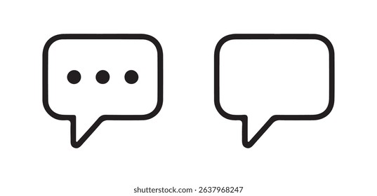 Minimal Line Chat Bubble Icons – Messaging and Communication Symbols. vector illustration eps 10