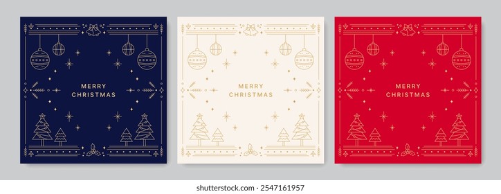 Minimal Line Christmas Card Set