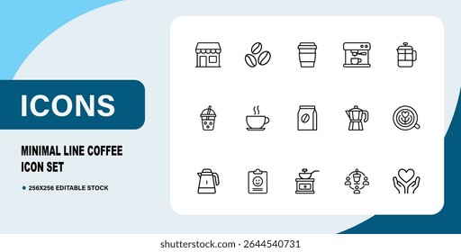 Minimal Line Coffee Icon Set