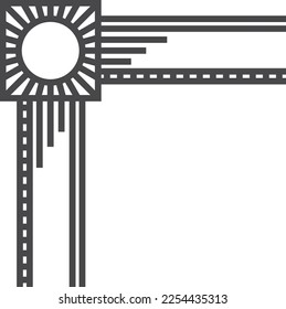 Minimal line corner element. Decorative line border