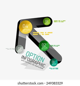 Minimal line design geometric presentation or web infographics. Black line concept icons with stickers, notes and other business design elements