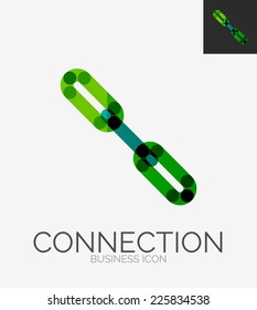 Minimal line design logo, business connection concept, chain icon, branding emblem