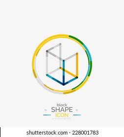 Minimal line design logo, business icon, branding emblem