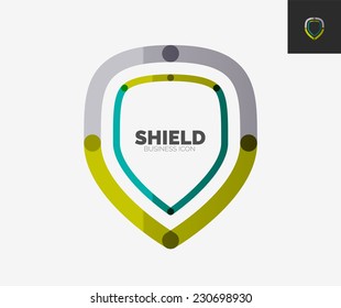 Minimal line design logo, business shield icon, branding emblem