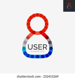Minimal line design logo, business user icon, branding emblem