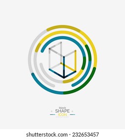 Minimal line design logo, business icon, branding emblem