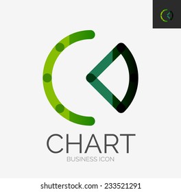 Minimal line design logo, business chart, graph icon, branding emblem