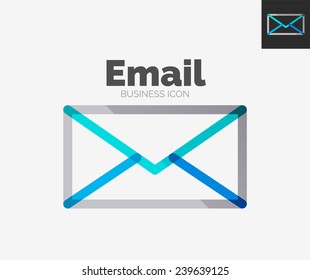 Minimal line design logo, business email icon, branding emblem