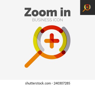 Minimal line design logo, business zoom icon, branding emblem