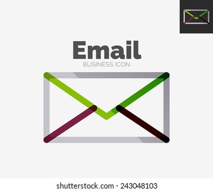 Minimal line design logo, business email icon, branding emblem