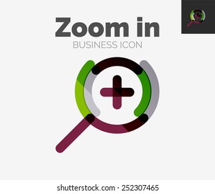 Minimal line design logo, business zoom icon, branding emblem