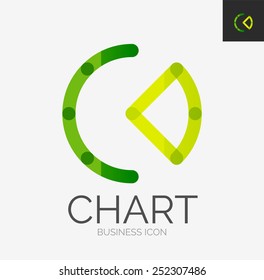 Minimal line design logo, business chart, graph icon, branding emblem