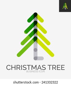 Minimal line design logo, Christmas tree business icon, branding emblem Minimal line design logo, Christmas tree business icon, branding emblem