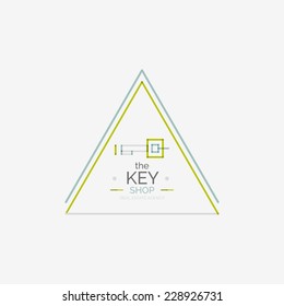 Minimal line design shopping stamps and symbols, futuristic style, key idea