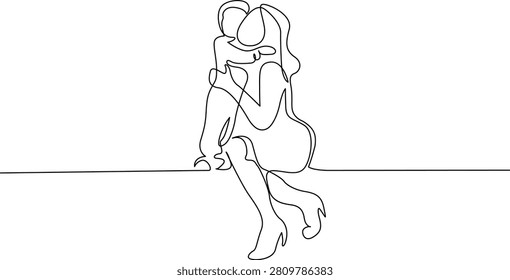 Minimal line drawing couple