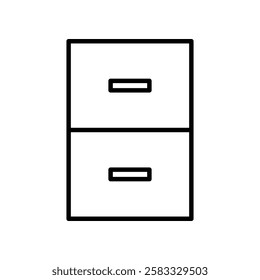 Minimal Line Drawing of File Cabinet for Organization and Office Concepts