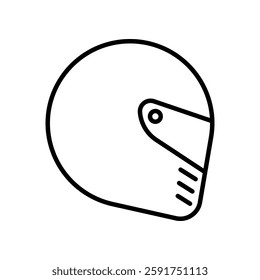 Minimal Line Drawing of a Modern Motorcycle Helmet Design