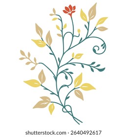 minimal line floral design with hand painted flower details.botanical art for wedding and lifestyle.trendy floral sketch for digital print

