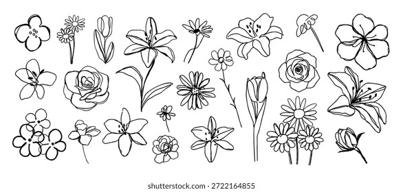 Flor línea mínima y