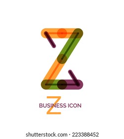 Minimal line font design, letter Z. Business icon