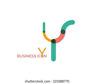 Minimal line font design, letter Y. Business icon