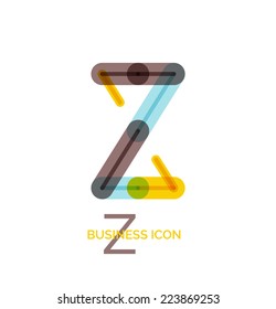 Minimal line font design, letter Z. Business icon