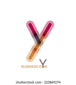 Minimal line font design, letter Y. Business icon