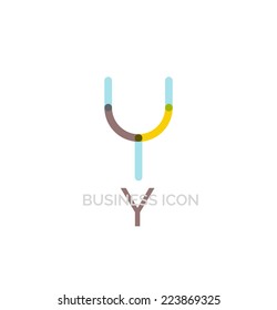 Minimal line font design, letter Y. Business icon