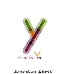 Minimal line font design, letter Y. Business icon
