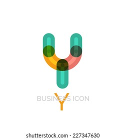 Minimal line font design, letter Y. Business icon