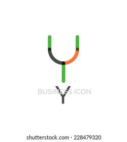 Minimal line font design, letter Y. Business icon