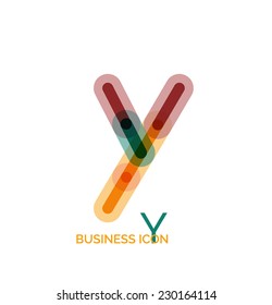 Minimal line font design, letter Y. Business icon