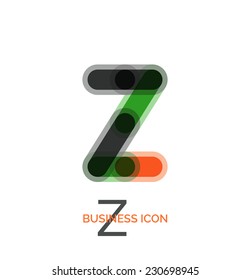 Minimale Linienschriftgestaltung, Buchstabe Z. Business-Symbol