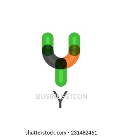 Minimal line font design, letter Y. Business icon