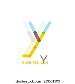Minimal line font design, letter Y. Business icon