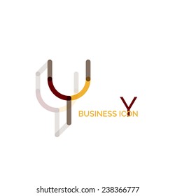 Minimal line font design, letter Y. Business icon