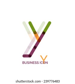 Minimal line font design, letter Y. Business icon