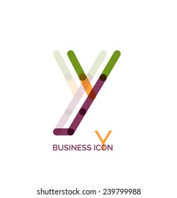 Minimal line font design, letter Y. Business icon