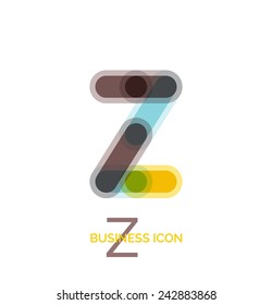 Minimal line font design, letter Z. Business icon