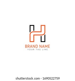 Minimal line font style H Letter Logo in colorful stroke for personal and corporate identity