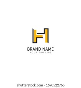 Minimal line font style H Letter Logo in colorful stroke for personal and corporate identity