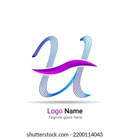 Minimale Linie Schriftart U-Brief-Logo in buntem Schlaganfall für die persönliche und Firmenidentität. Buchstabe U abstrakter Vektorgrafik-Logotyp