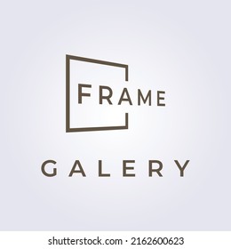 minimal line frame gallery logo icon symbol vector illustration design