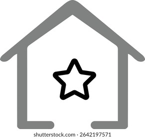 Minimal Line and Glyph Style home icon vector