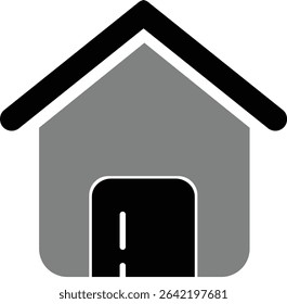 Minimal Line and Glyph Style home icon vector